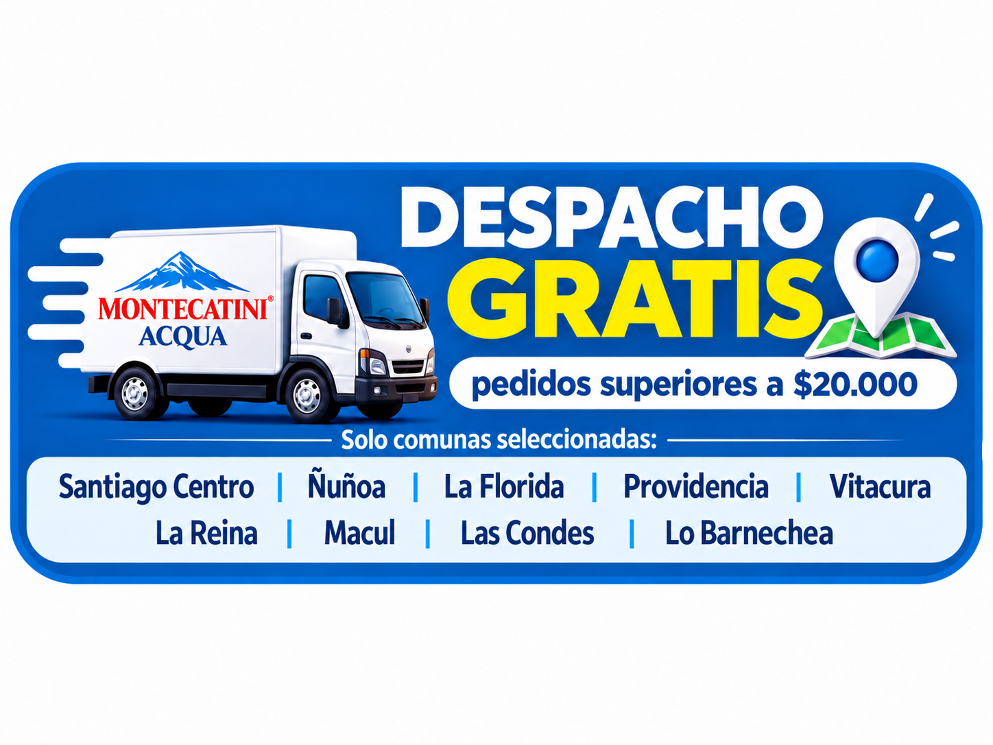 Despacho gratis sobre $20.000 en comunas seleccionadas de la Región Metropolitana